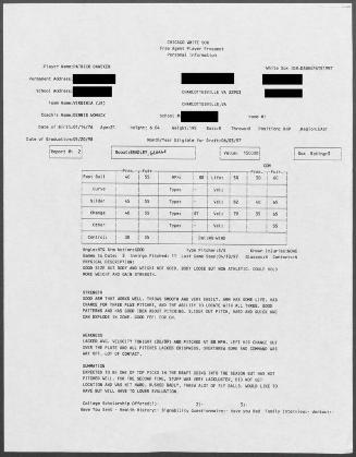 Pat Daneker scouting report, 1997 April 18