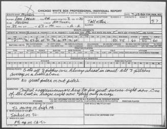 Danny Darwin scouting report, 1990 July 28