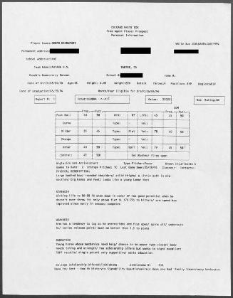 Joe Davenport scouting report, 1994 May 09