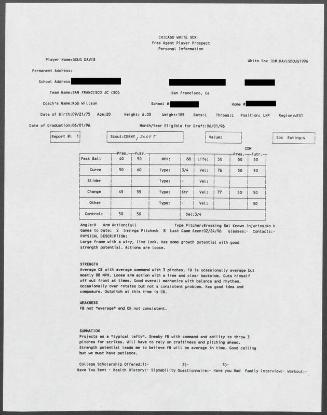 Doug Davis scouting report, 1996 February 24