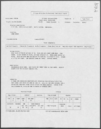 Wilson Delgado scouting report, 1995 August 29