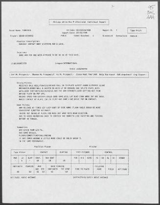 Cesar Devarez scouting report, 1995 July 09