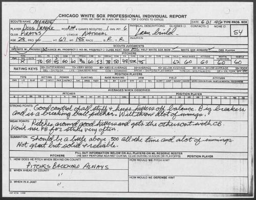 Doug Drabek scouting report, 1990 June 21