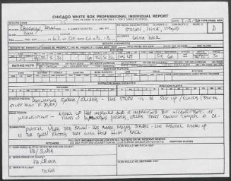 Brian Drahman scouting report, 1990 July 15