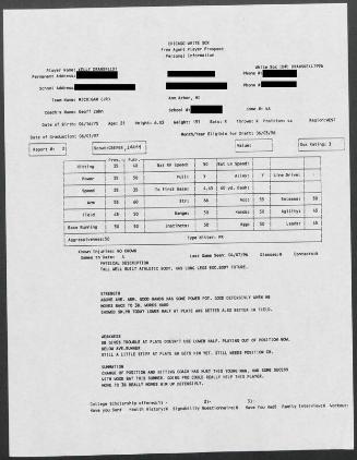 Kelly Dransfeldt scouting report, 1996 April 07