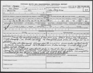 Tom Drees scouting report, 1990 June 06