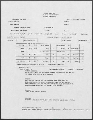 J.D. Drew scouting report, 1997 February 02