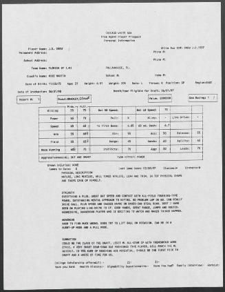 J.D. Drew scouting report, 1997 February 08