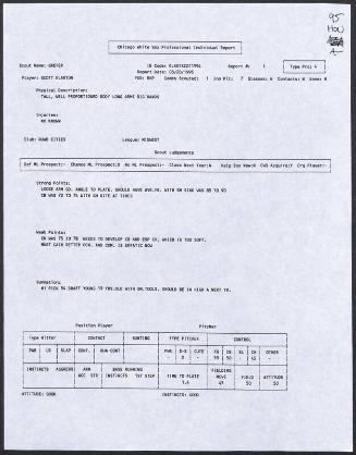 Scott Elarton scouting report, 1995 August 20