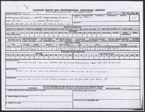 Nick Esasky scouting report, 1989 July 01