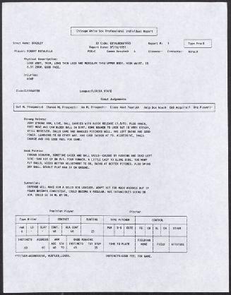 Bobby Estalella scouting report, 1995 July 16