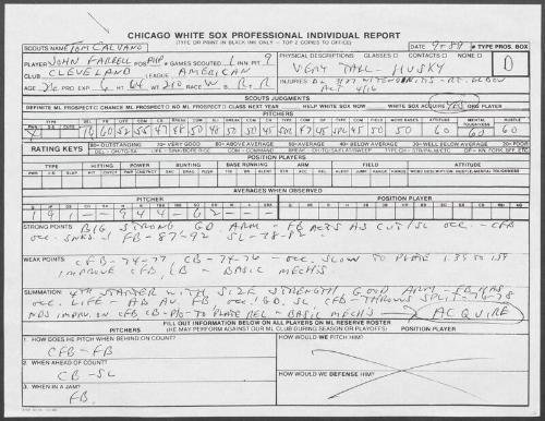 John Farrell scouting report, 1989 September