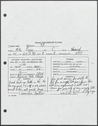 Mike Figga scouting report, 1995 June 25