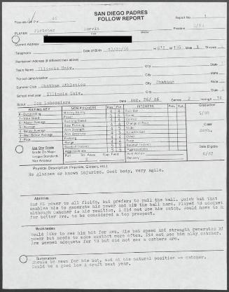 Darrin Fletcher scouting report, 1986 August 26