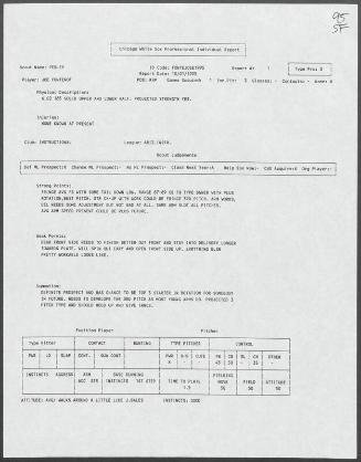 Joe Fontenot scouting report, 1995 October 01