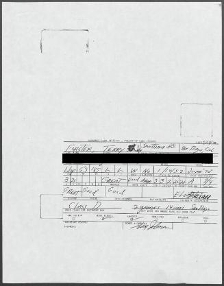 Terry Forster scouting report, 1970 May 18