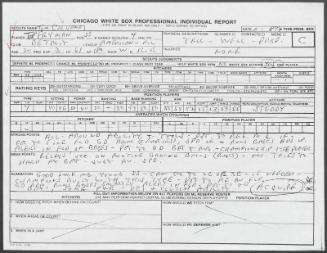 Travis Fryman scouting report, 1989 November