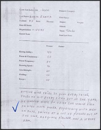 Karim Garcia scouting report, 2000