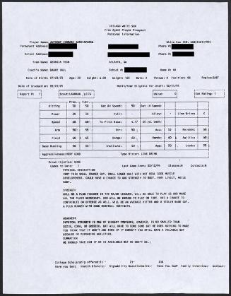 Nomar Garciaparra scouting report, 1994 March 12