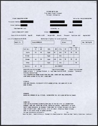 Ryan Glynn scouting report, 1995 February 10