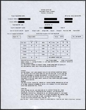 Ryan Glynn scouting report, 1995 February 21