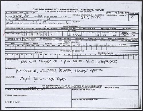 Pat Gomez scouting report, 1990 July 04