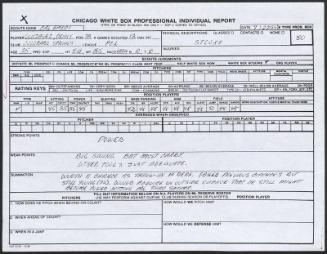 Denny Gonzalez scouting report, 1989 July 22