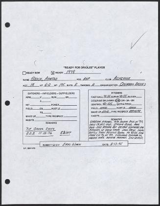 Arnie Gooch scouting report, 1995 June 13