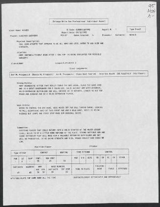 Vladimir Guerrero scouting report, 1995 September 12