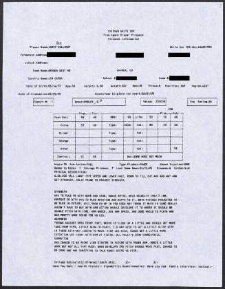 Roy Halladay scouting report, 1995 April 14