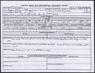 Reggie Harris scouting report, 1989 September 10