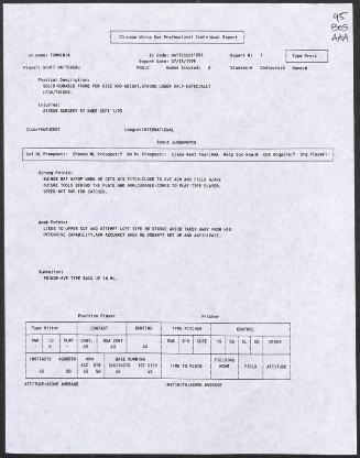 Scott Hatteberg scouting report, 1995 July 13