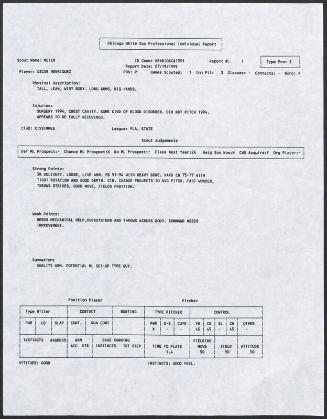 Oscar Henriquez scouting report, 1995 July 19