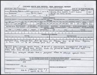 Roberto Hernandez scouting report, 1990 July 20