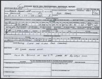 Roberto Hernandez scouting report, 1990 October 10