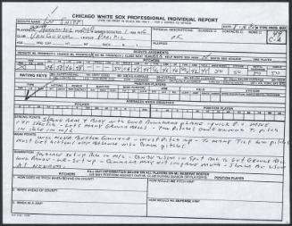 Roberto Hernandez scouting report, 1990 August 16