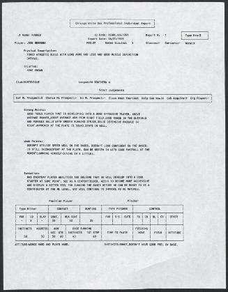 Jose Herrera scouting report, 1995 June 20