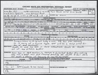 Ken Hill scouting report, 1990 September 24