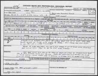 Shawn Hillegas scouting report, 1990 August 12