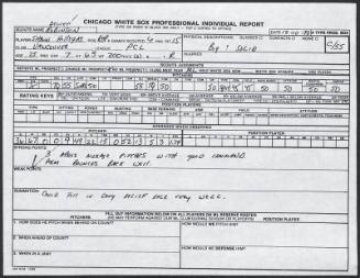 Shawn Hillegas scouting report, 1990 October 10