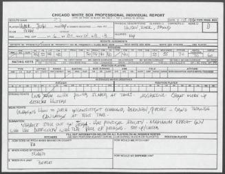 John Hudek scouting report, 1990 July 15