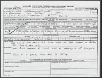 John Hudek scouting report, 1990 October 10