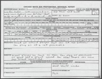 Rex Hudler scouting report, 1990 September 24