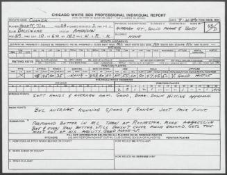 Tim Hulett scouting report, 1989 September 21