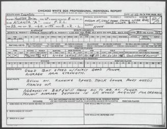 Brian Hunter scouting report, 1990 October 23