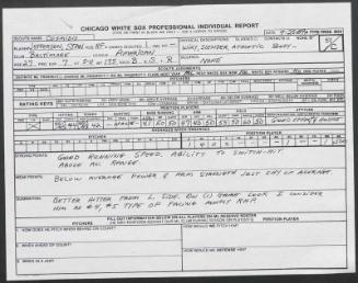 Stan Jefferson scouting report, 1989 September 25