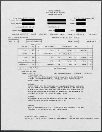 Geoff Jenkins scouting report, 1995 April 09