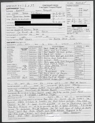 Derek Jeter scouting report, 1992 May 25