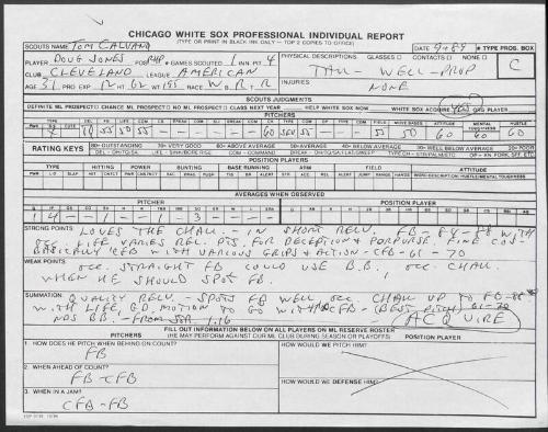 Doug Jones scouting report, 1989 September