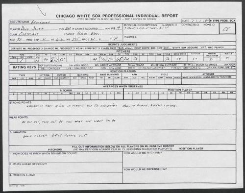 Doug Jones scouting report, 1989 July 01